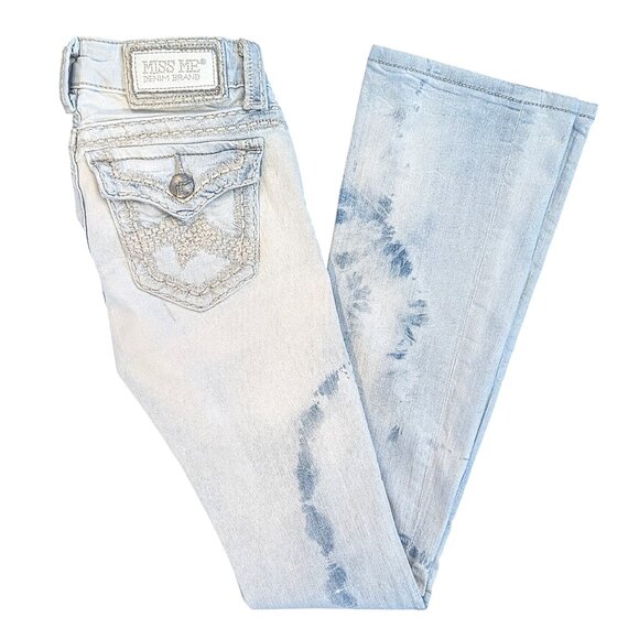 Miss Me 25 Irene Bootcut Jeans Light Wash Distressed See Notes On Distress - Picture 1 of 12